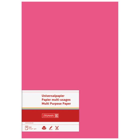 Multifunktionellt papper Universellt papper | A4, 80 g/m², fuchsia, 50 blad