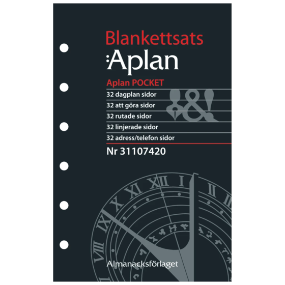 Blankettsats Systemkalender Aplan Pocket | 8,2×12,8 cm