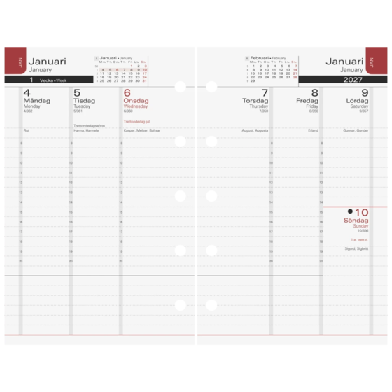 Refill Systemkalender Aplan Mini Executive 2026/2027 | 6,7×10,5 cm
