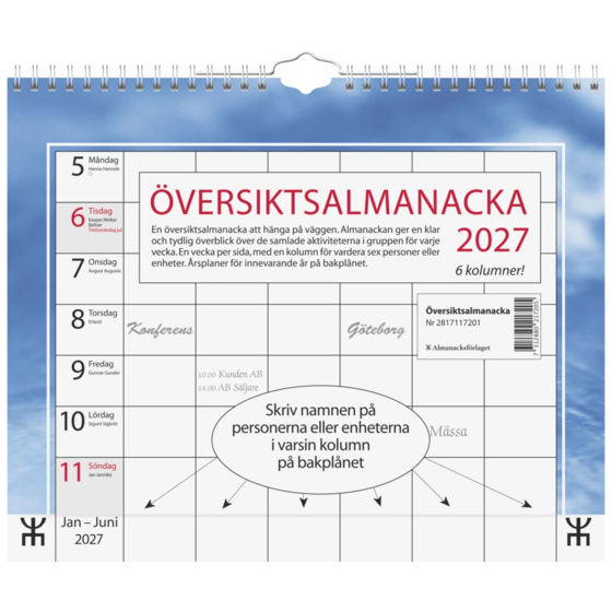 Översiktsalmanacka | 29×24 cm