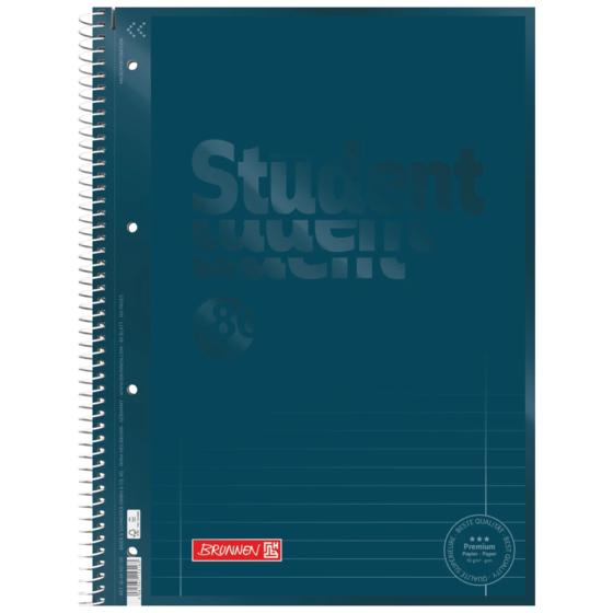 Anteckningsbok Premium Student Colour Code | A4, linjal 27, 80 blad / 160 sidor, denim