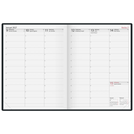 Fickkalender Journal | A4, läderimitation, brun