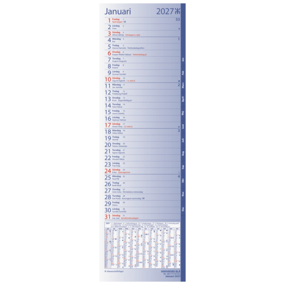 Skrivbord Blå 2027 | 11×37 cm