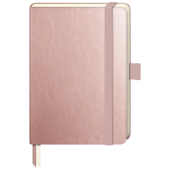 Anteckningsbok Kompagnon Metallic | A6, dottad, Försluts med gummiband, roséguld