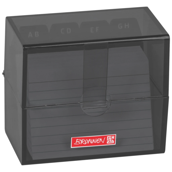 Box för indexkort Colour Code fylld | 85×75×48 mm, A8, onyx