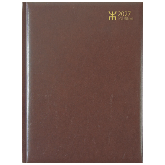 Fickkalender Journal | A4, läderimitation, brun