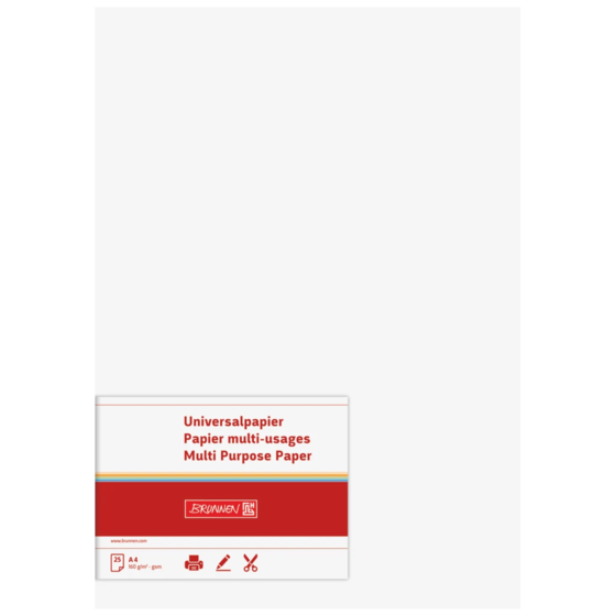 Multifunktionellt papper Universellt papper | A4, 160 g/m², vit, 25 blad