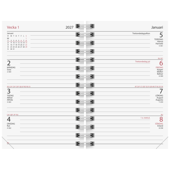 Fickkalender Classico 2027 Refill | 8,2×12,8 cm, kartong