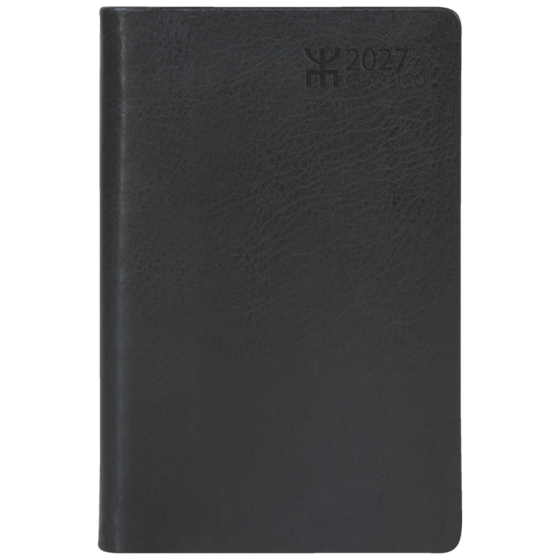 Fickkalender Classico 2027 | 8,2×12,8 cm, läderimitation, svart