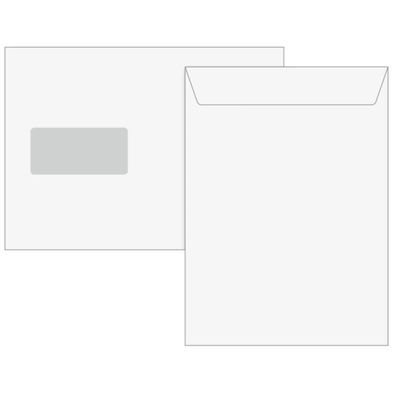 Kuvert med fönster | 162×229 mm, C5, 90 g/m², vit, 100 styck