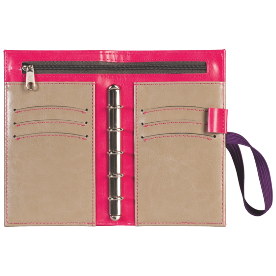 Systemkalender Aplan Mini Line | 8,5×12 cm, läderimitation, pink