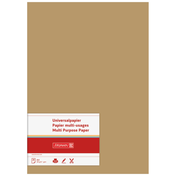 Multifunktionellt papper Universellt papper | A4, 160 g/m², sand, 25 blad
