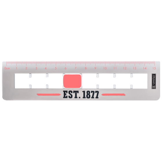 Linjal “Flip” Neon | 15 cm, neonorange/grå