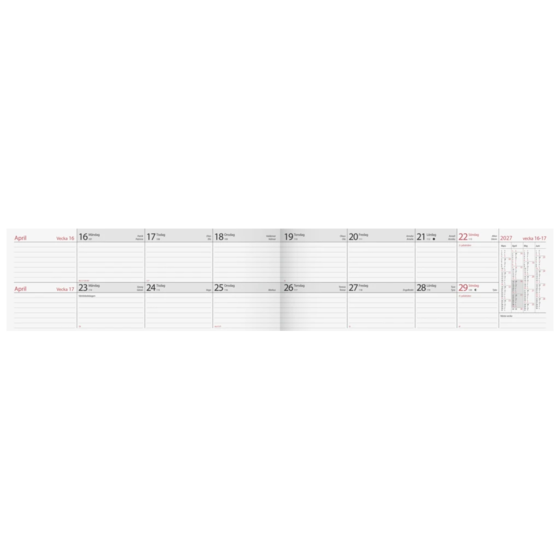 Bordskalender 14-dagars | 26×10 cm, blå