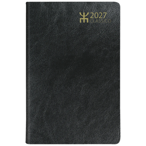 Fickkalender Classico 2027 | 8,2×12,8 cm, plast, svart