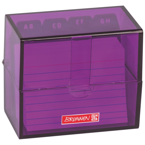 Box för indexkort Colour Code fylld | 85×75×48 mm, A8, purple