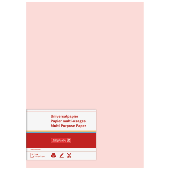 Multifunktionellt papper Universellt papper | A4, 120 g/m², rosenat, 35 blad