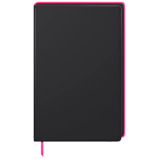 Anteckningsbok Premium “Neon” | A5, dottad, neonrosa/svart