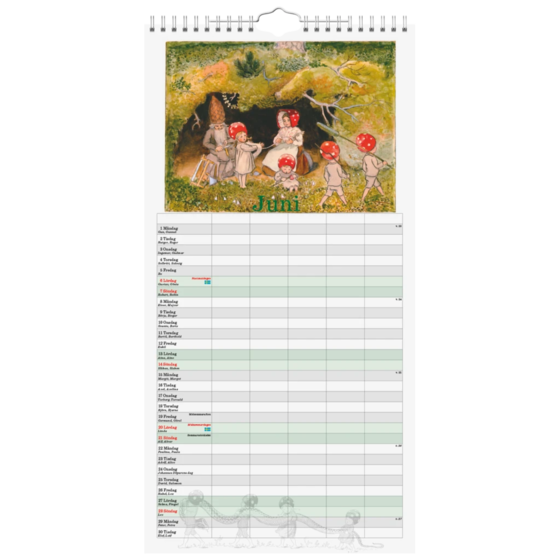 Familjekalender Tomtebobarnen 2027 | 22×43 cm