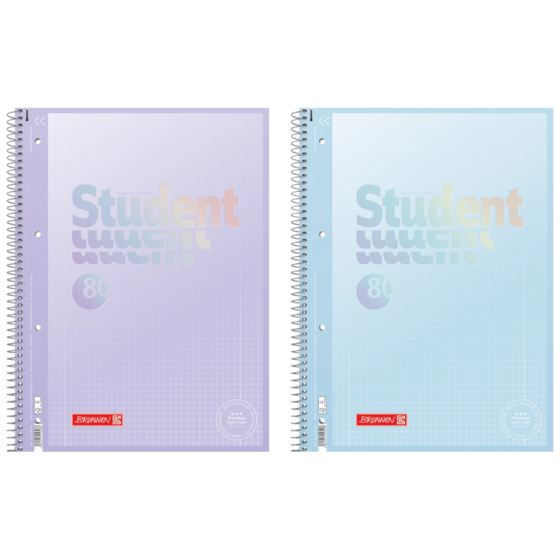 Anteckningsbok Premium Student “Pastell 2” | A4, linjal 28, 80 blad / 160 sidor, sorterat