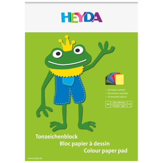Block av färgat papper | A4, 10 blad