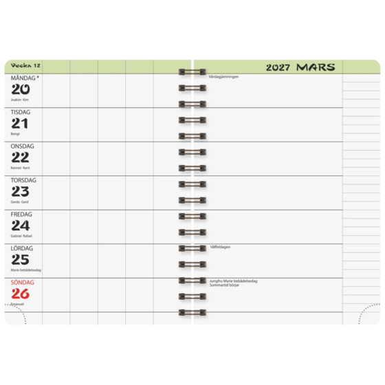 Bokkalender Familjeplaneraren 2025-2027 | A5, kartong