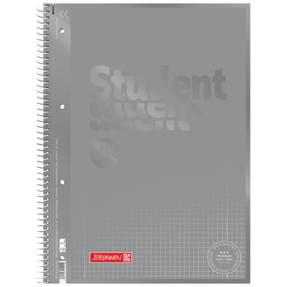 Anteckningsbok Premium Student Colour Code | A4, linjal 28, 80 blad / 160 sidor, silver
