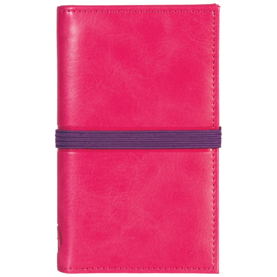 Systemkalender Aplan Mini Line | 8,5×12 cm, läderimitation, pink