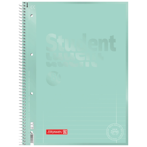 Anteckningsbok Premium Student Colour Code | A4, linjal 27, 80 blad / 160 sidor, mint