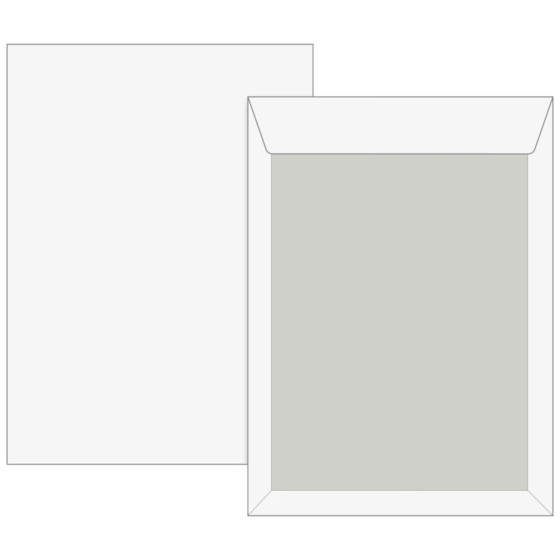 Kuvert med baksida av papp | 250×353 mm, B4, 120 g/m², vit, 5 styck