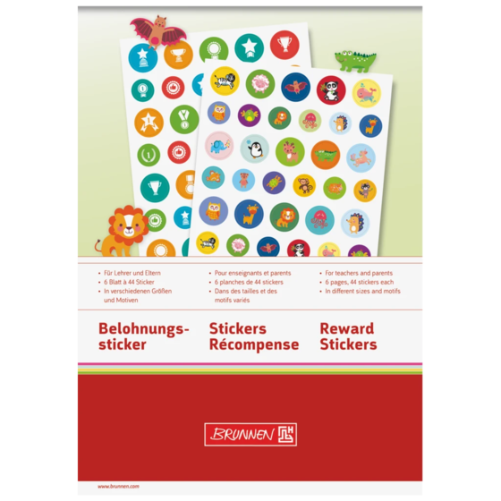 Klistermärkesblock Belöning “Mixed” | A5, mångfärgad, 6 blad