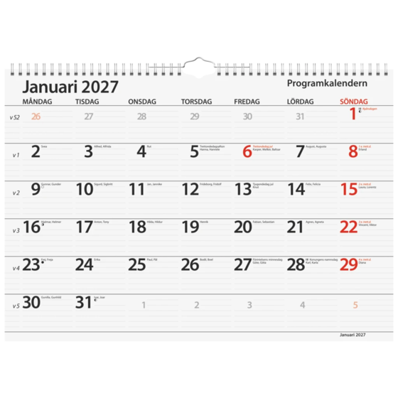 Programkalender 2027 | 42×29 cm