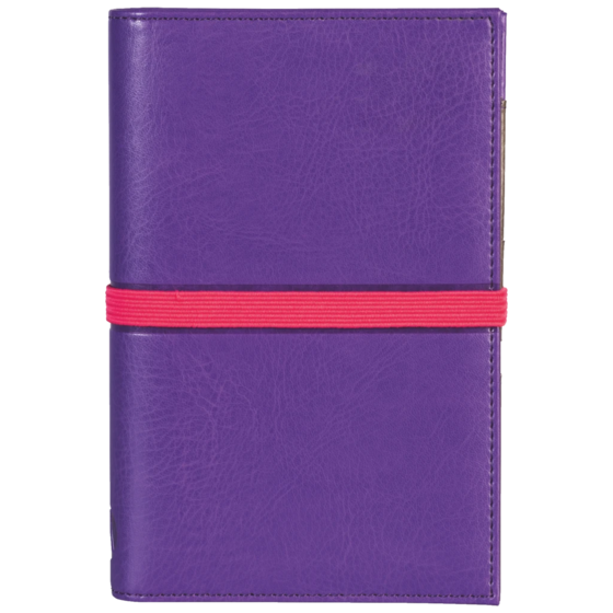 Systemkalender Aplan Pocket | 10,5×14 cm, läderimitation, lila
