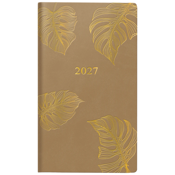 Fickkalender Classic 2027 “Monstera” | A7, läderimitation
