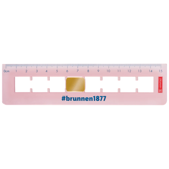 Linjal “Flip” #Harmony | 15 cm, rosa/guld