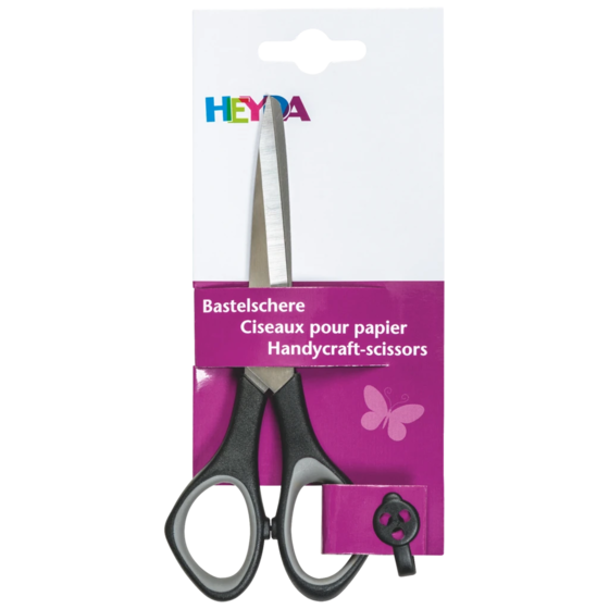 Hantverkssax Soft-Touch | spetsig, 140 mm, svart/grå