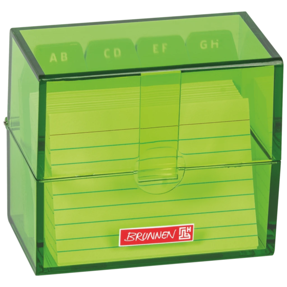 Box för indexkort Colour Code fylld | 85×75×48 mm, A8, kiwi