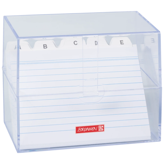 Box för indexkort Filled | 161×137×85 mm, A6, genomskinlig