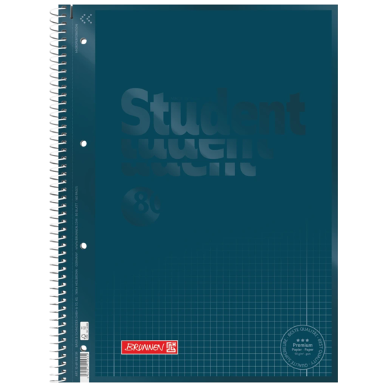 Anteckningsbok Premium Student Colour Code | A4, linjal 28, 80 blad / 160 sidor, denim