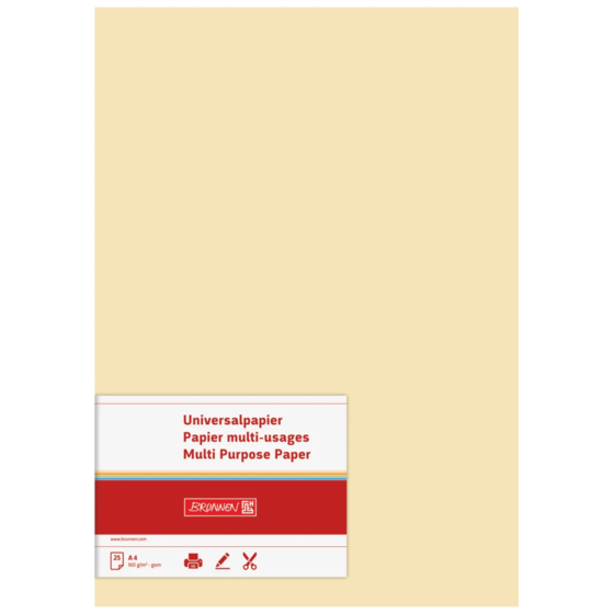 Multifunktionellt papper Universellt papper | A4, 160 g/m², chamois, 25 blad