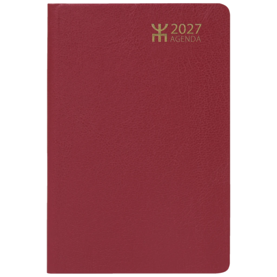 Fickkalender Agenda | 8,2×12,8 cm, läderimitation, röd