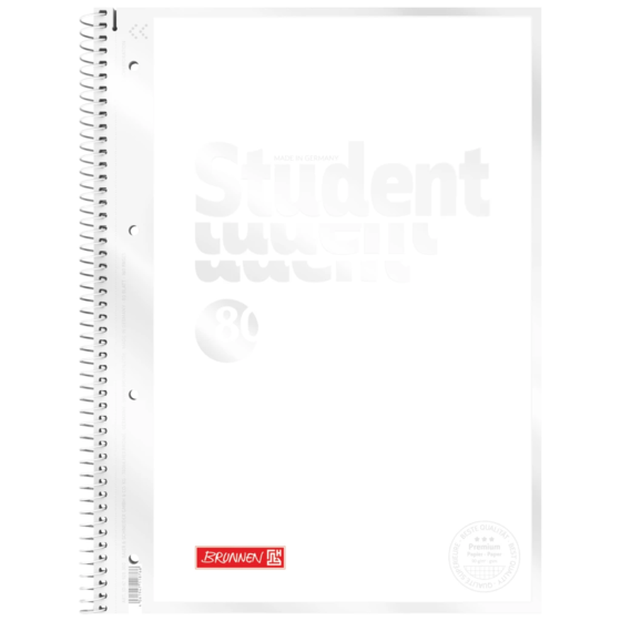 Anteckningsbok för college Premium Student “White” | A4, linjal 28, 80 blad / 160 sidor, vit