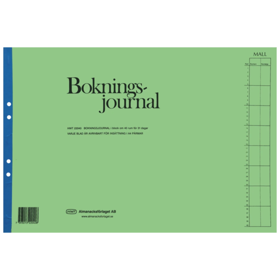 Bokningsjournal “SE_Language” A3L | A3 quer