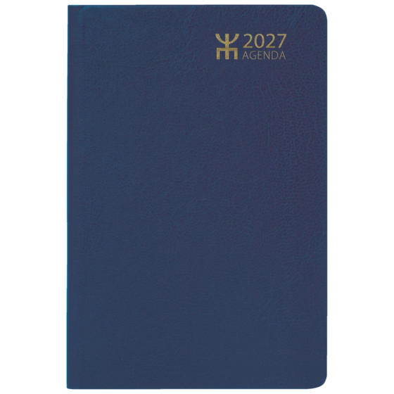 Fickkalender Agenda | 8,2×12,8 cm, läderimitation, blå
