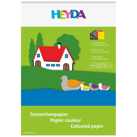 Block av färgat papper | A4, 20 blad