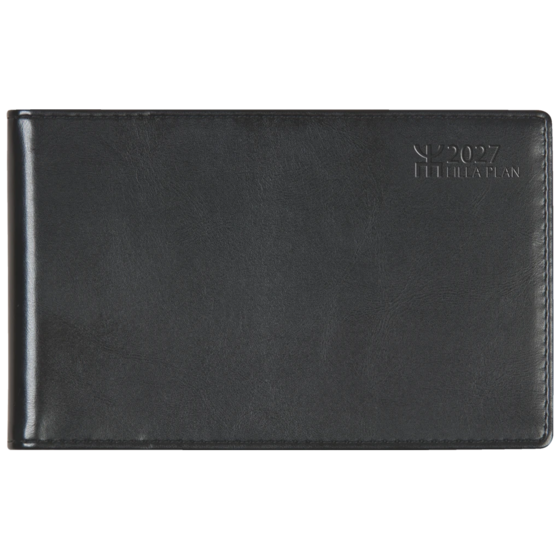 Fickkalender Lilla Plan 2027 | 15×9 cm, läderimitation, svart