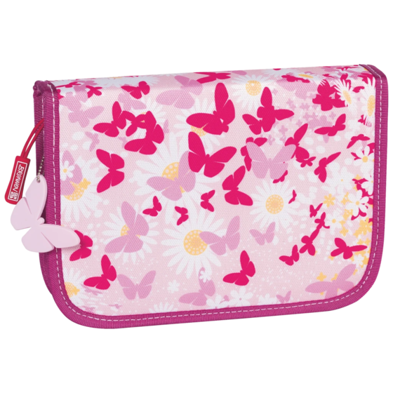 Pennskrin “Fjärilar” | 2 flikar, pink/rosa