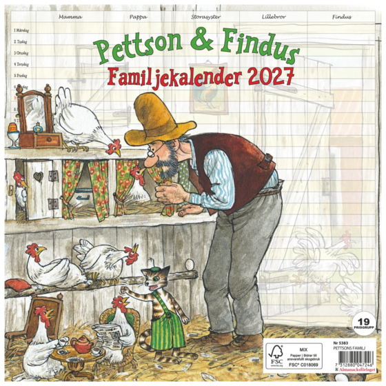 Familjekalender Pettsons 2027 | 30×30 cm