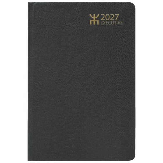 Fickkalender Executive 2027 | 8,2×12,8 cm, läderimitation, svart