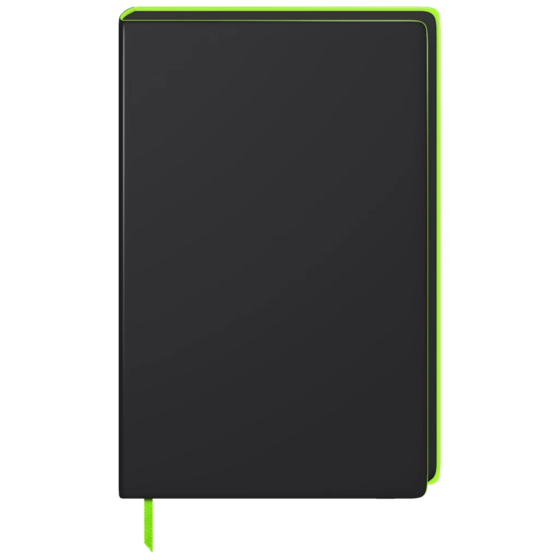 Anteckningsbok Premium “Neon” | A5, dottad, neongrön/svart